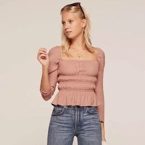 Reformation Laurent Top in Blush Pink